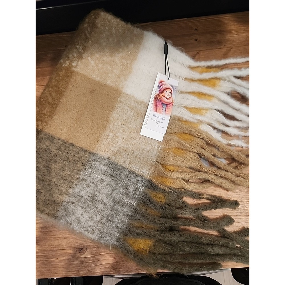 NEW Women's Winter Fashion Scarf Long Thick Warm‎ Loop Yarn Plaid Scarf 83x15